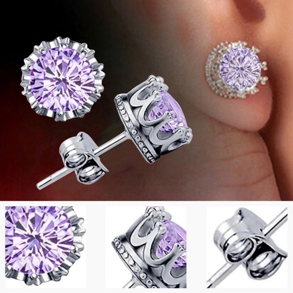 GRATEFULMAKER Jewelry - NEW!💙💎💜LOVELY! LAVENDER! CROWN! EARRINGS!💜💎💙